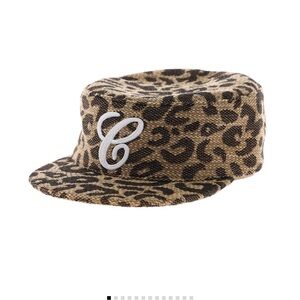 Leopard Print Cap with Embroidered Logo NWT